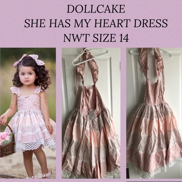 NWT Dollcake Pink Dress size 14 - Picture 1 of 4